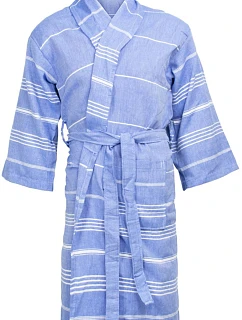The One Towelling Hamam Bathrobe Hamam župan 48.1012 blue/white