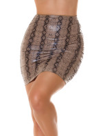 Sexy Koucla mini sukně z umělé kůže Animal Print