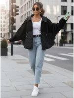 Dámská přechodná bunda oversize s kapucí černá FashionStreet TY5594