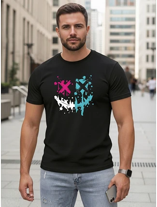 Pánské bavlněné streetwearové tričko černé FashionStreet NX5100R