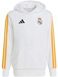 Adidas Real Madrid Dětská mikina s kapucí bílá KG2953