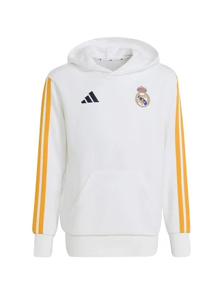 Adidas Real Madrid Dětská mikina s kapucí bílá KG2953 Adidas Real Madrid Dětská mikina s kapucí bílá KG2953