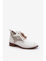 Zazoo 2878 Nízké Kožené Dámské Bílé Botky
