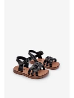 Dětské sandálky Se Zapínáním Na suchý zip Černé Sarniema