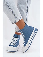 Dámské vysoké tenisky na platformě modré Liline