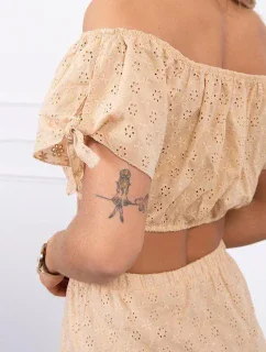 Vyšívaná souprava béžová