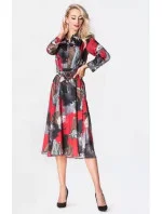 Černo-červené dámské košilové šaty v délce do poloviny lýtek Ann Gissy (XY202113(5)) Černo-červené dámské košilové šaty v délce do poloviny lýtek Ann Gissy (XY202113(5))