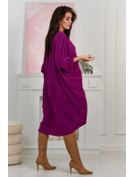 Oversize šaty s výstřihem do V tmavě fialová