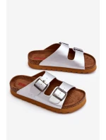 Klasické dámské pantofle Big Star LL274476 Stříbré