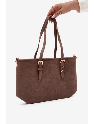 Taška Shopper z imitace semiše Taupe Araminta