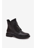 Dámské zateplené boty Tavressa – černé, s nízkým podpatkem a ozdobami