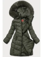 Zimní bunda v khaki barvě s kapucí (ty045-29)