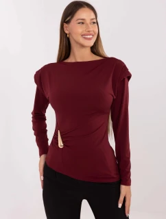 Elegantní halenka ve vínové bordó barvě s vycpávkami (21898)