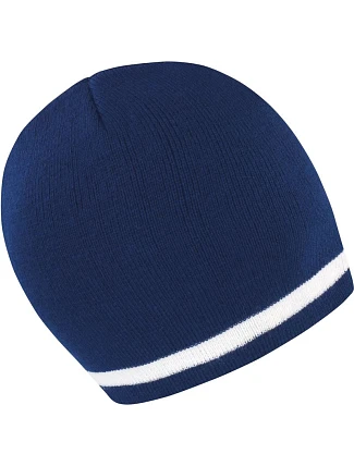 Result Headwear R 368X Pletená čepice s kontrastními pruhy 28.368X navy/white