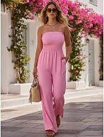Dámský letní overal se širokými nohavicemi růžový FashionStreet EY2650