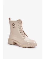 Dámské kotníkové šněrovací boty 089 model 201747 Ecru - Super Me