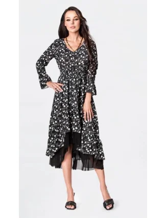 Černé vzdušné dámské šaty s ozdobnou spodní částí Ann Gissy (DLY017) Černé vzdušné dámské šaty s ozdobnou spodní částí Ann Gissy (DLY017)