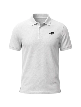 Pánské polo tričko 4F M0771 bílé 4FWMM00TPTSM0771 10S Pánské polo tričko 4F M0771 bílé 4FWMM00TPTSM0771 10S