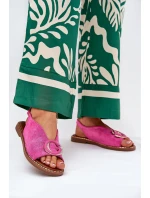 Ploché sandály s ozdobou růžové Haliones Ploché sandály s ozdobou růžové Haliones