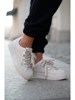 Dámské tenisky se zdobením na platformě béžové Eanneth