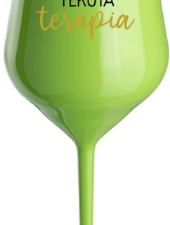 TEKUTÁ TERAPIA - zelený nerozbitný pohár na víno 470 ml