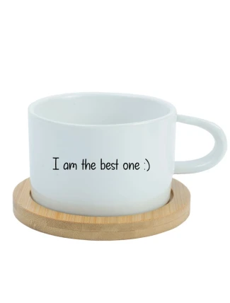 I am the best one :) - bílý hrníček makronka 200 ml