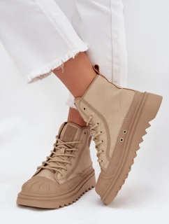 Vysoké Dámské Tenisky Zateplené Big Star OO274A356 Béžové