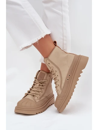 Vysoké Dámské Tenisky Zateplené Big Star OO274A356 Béžové Vysoké Dámské Tenisky Zateplené Big Star OO274A356 Béžové