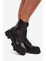 Dámské workery s ozdobou S.Barski – černé