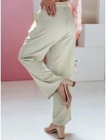 Dámské kalhoty se širokými nohavicemi MILLIVIO khaki FashionStreet UY2661