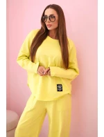 Bavlněná mikina kalhoty set  neonově žlutá