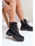 Boty S Kožešinou Typu Beránek Černé Merilana Boty S Kožešinou Typu Beránek Černé Merilana