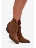 Nazouvací dámské kovbojky z přírodního semiše camel Beretta