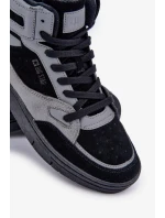 Semišové pánské tenisky Big Star OO174303 Hi-Poly System černo-šedé