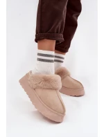 Dámské sněhule Querina na platformě s kožešinou a výšivkou – béžové Dámské sněhule Querina na platformě s kožešinou a výšivkou – béžové