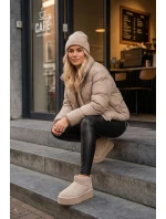 Dámské sněhule z přírodního semiše béžové Mairene