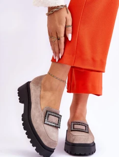 Pohodlné semišové mokasíny béžové Agathe