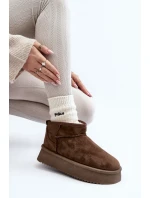 Dámské zimní boty na tlusté podrážce tmavě zelené Caliksa