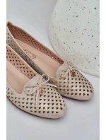 Děrované Baletky S Mašlí Eko Kůže Zlaté Relabra