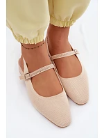 Materiálové Dámské Baleríny S Páskem Selrene
