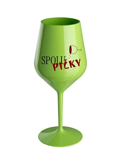 SPOLUPIČKY - zelená nerozbitná sklenice na víno 470 ml