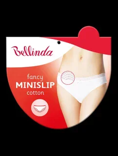 Dámské kalhotky s krajkou FANCY COTTON MINISLIP - BELLINDA - světle růžová