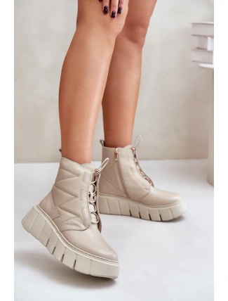 Zazoo 60472 Kožené Botky Na Platformě A Klínu Černé