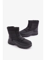 Pánské sněhule na zip zateplené kožíškem černé Linnora