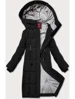 Černá prošívaná dámská zimní bunda LHD (LHD-24572) Černá prošívaná dámská zimní bunda LHD (LHD-24572)