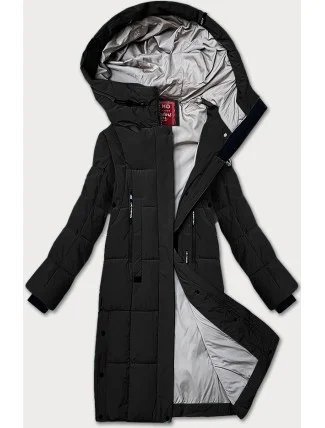 Černá prošívaná dámská zimní bunda LHD (LHD-24572) Černá prošívaná dámská zimní bunda LHD (LHD-24572)