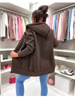 Gruba rozpinana bluza damska Goodlookin czekoladowa (551)