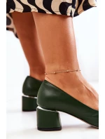 Kožené Lodičky Špička V Spitz zelené Marilyn