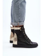 Zazoo 3081 Kožené Dámské Tenisky Na Kotníku Černé