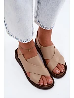 Zazoo 40392 Kožené dámské sandály Cappucino